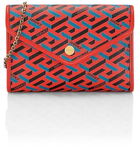 versace coated canvas monogram wallet-on-chain|Versace wallet saks.